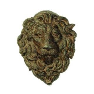  Cast Iron Lion Head Hanging Garden Plaque: Patio, Lawn 