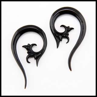 Hand Made Floral HORN Ear Plugs Ear Gauges (PICK SIZE)  