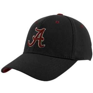   World Alabama Crimson Tide Black Basic Logo 1 Fit Hat Sports