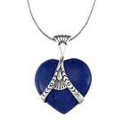    Southwest Moon Sterling Silver Blue Howlite Heart Necklace