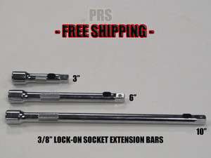 3pc 3/8 wrench locking extension bar set 3 6 10 socket extenders 