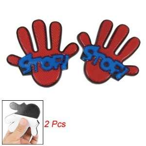  Amico Car Hands Shape Plastic Reflective Sticker Red Blue 
