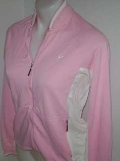 New NIKE Women`s Dri Fit Tennis Jacket Pink/White M  