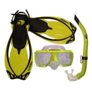  Snorkeling Scuba Dive Mask Snorkel Fins Gear Set: Sports 