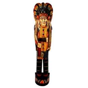 Foot Solid Wood Cigar Store Indian Holding Axe:  Home 