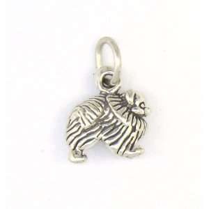  Sterling Silver 3D Pomeranian Charm Jewelry