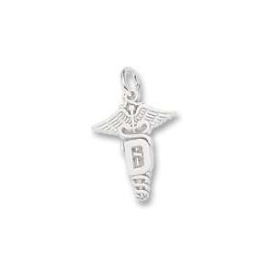  Dental Caduceus Charm in Sterling Silver Jewelry