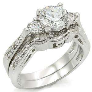 Stunning 1.67ct CZ Wedding/Engagement RINGS SET sz 5  