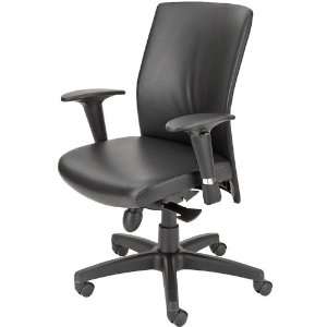  Compel Pinnacle Black Leather High Back Conference Chair 