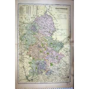  MAP 1895 STAFFORDSHIRE NEWCASTLE ENGLAND BIRMINGHAM