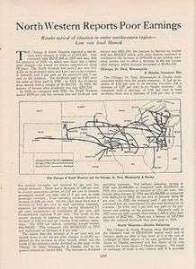 1925 Article C&NW Railway Reports Poor Earnings in 1924  