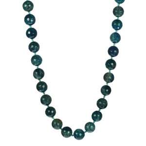  Turquoise Color Agate Necklace with Sterling Silver Clasp 