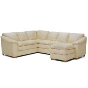  El Duran 100% Leather Sectional Sofa Chaise: Home 