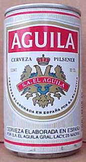 AGUILA CERVEZA PILSENER Beer Can with Eagle, SPAIN 1987  