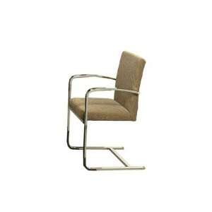   Arm Chair in Chrome Upholstered in Montage Taupe: Furniture & Decor