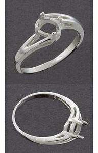   Offset Cabochon Sterling Cast Ring Setting (Ring Sizes 4 11)  