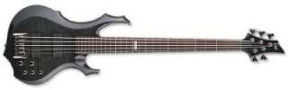 ESP LTD F 415FM 5 String Bass Guitar, See thru Black NEW  