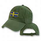sweden swedish green flag country embroided soft adjustable cap hat