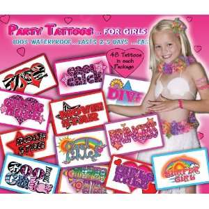  Temporary Tattoos, Girls Party Pack, 48 Tattoos: Health 