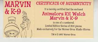   MARTIAN & K 9 WATCH LTD 500 Warner Bros ANIMATION Cell & Kit  