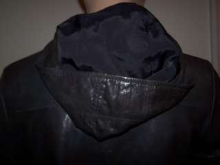 THEORY Ltwt Gray Leather Taura Hoodie Jacket Sz P XS  