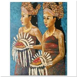  Dancers With Offering~Bali~Canvas~Paintings~Art