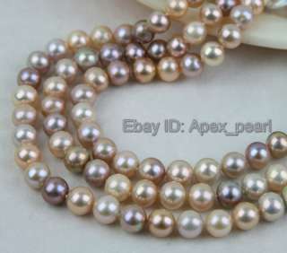 STRAND 8 9MM Freshwater FW Multicolor Pearl Neclace  