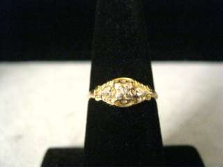 ANTIQUE 14K YELLOW GOLD OLD CUT DIAMOND RING  