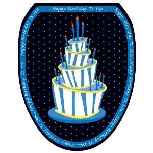 Toilet Tattoos TT 0005 O Blue Birthday Cake Decorative Applique For 
