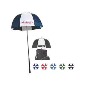 Fore   Lightweight aluminum, manual open umbrella shields golf clubs 