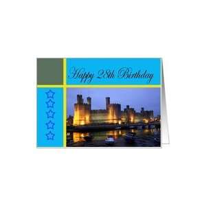  Happy 28th Birthday Caernarfon Castle Card: Toys & Games