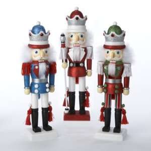   of 3 Hollywood Blue, Red and Green Glittered Christmas Nutcrackers 18