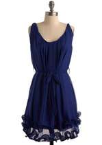 Tried and True Blue Dress  Mod Retro Vintage Printed Dresses 