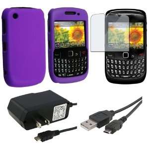  1x Dark Purple Snap on Rubber Coated Case, 1x Home Charger, 1x Data 