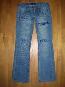 JUST CAVALLI Roberto Crystal Stud Patch Jeans 26/27  