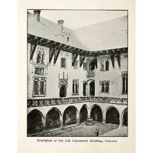  1916 Print Courtyard Old University Building Krakow Cracow 