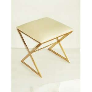 Athena Gold and White Side Stool: Baby