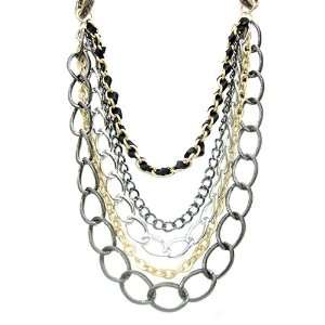  Jet Multi Chain Necklace: Jewelry