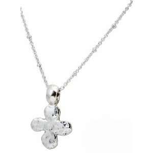 Beaucoup Designs Hammered Cross Charm Pendant on 18 Silver Station 