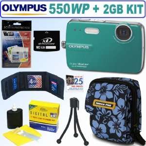  Olympus Stylus 550WP 10MP Waterproof Digital Camera (Teal 