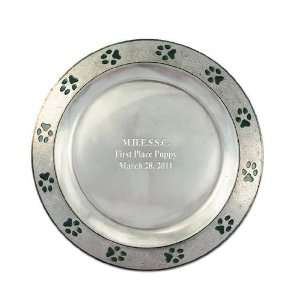  Pewtarex Paw Print Rim Plate 7 1/4 Inch: Kitchen & Dining