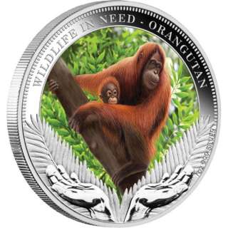 2011 Australia Wildlife in Need   Orangutan 1oz Silver Proof Coin BOX 