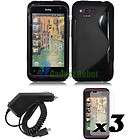   GEL TPU CASE+CAR CHARGER+SCREEN PROTECTOR for. HTC RHYME BLISS GR