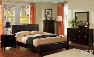 NEW UPTOWN CONTEMPORARY ESPRESSO WOOD QUEEN BED  