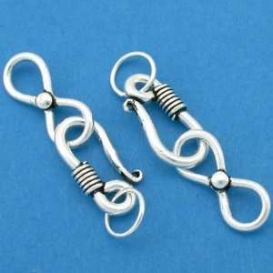 Silver Bali Style Hook & Figure Eight Eye Clasps 18mm  