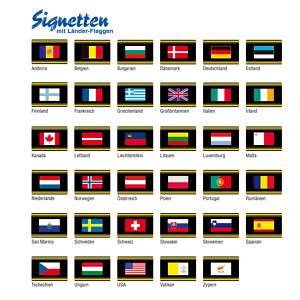 Safe 10 Stück Signetten mit Länderflaggen   nach Wahl   