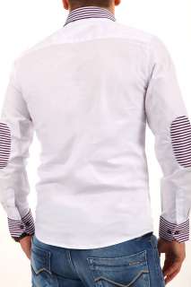 CARISMA Slim Fit Hemd Ellenbogenpatches Kontrast Polo Shirt Clubwear 