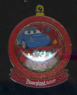 DLR Holiday Snowglobe Cars McQueen/Sally LE Disney Pin  