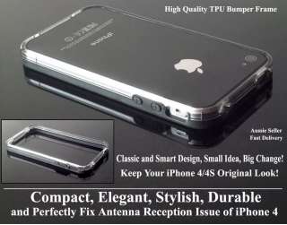 Clear/Black Bumper Frame Case Skin Cover 4 iPhone 4 4S 4GS (HQ TPU 