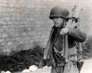 WWII photo Grim American Solider During D Day Invasion  